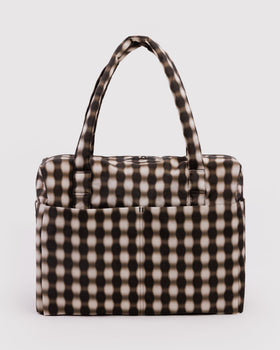Cloud Carry-on - Blurred Gingham Brown - Easy Lift