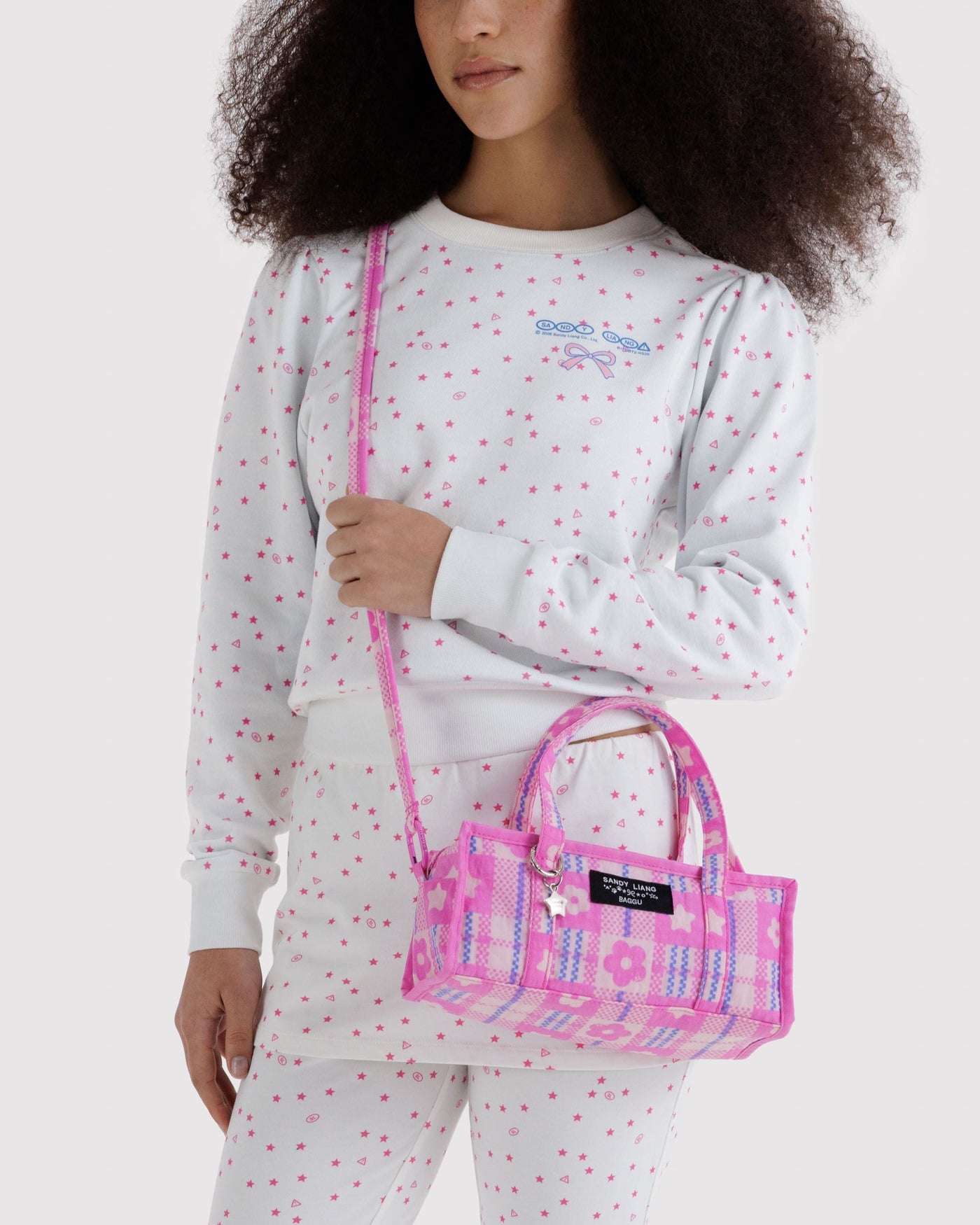 Mini Nylon Market Bag - Market Plaid Pink - On The Go