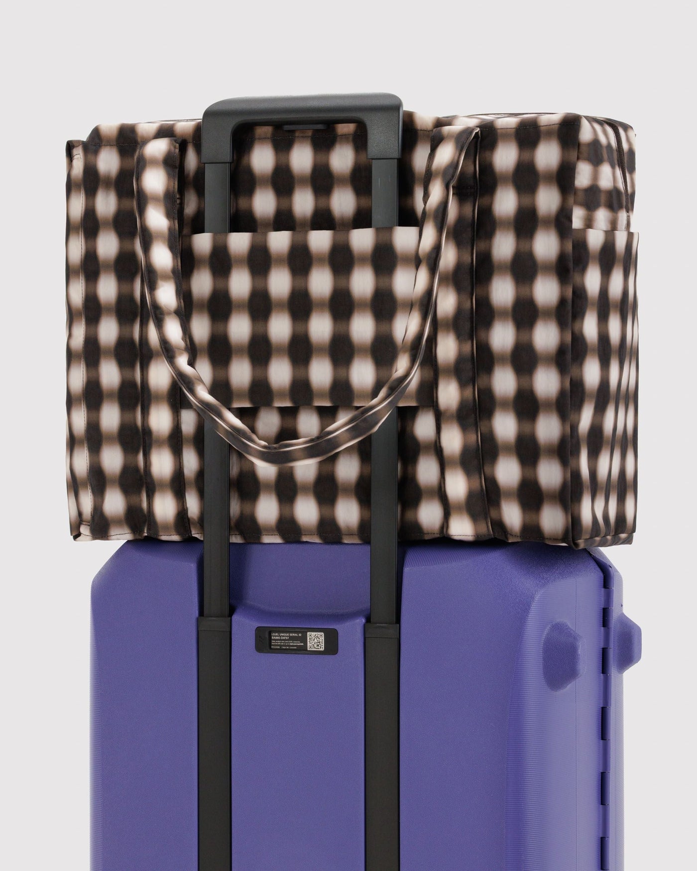 Cloud Carry-on - Blurred Gingham Brown - Easy Lift
