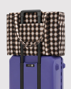 Cloud Carry-on - Blurred Gingham Brown - Easy Lift
