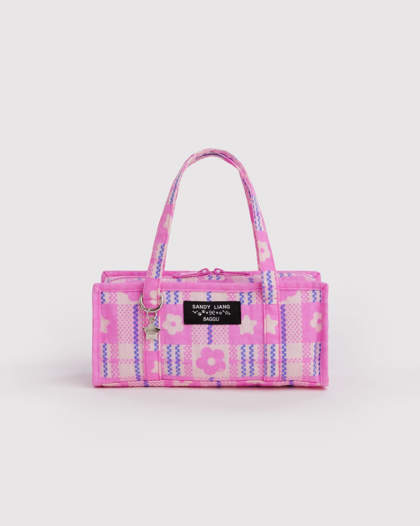 Mini Nylon Market Bag - Market Plaid Pink - On The Go