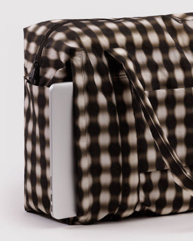 Cloud Carry-on - Blurred Gingham Brown - Easy Lift