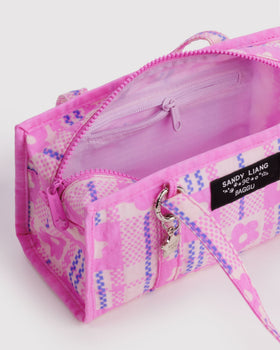 Mini Nylon Market Bag - Market Plaid Pink - On The Go